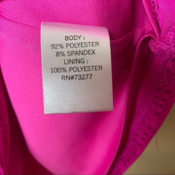 APT. 9 Petite Medium Hot Pink Geo Cut Out Lined Top Office Neon Modest - Picture 5 of 7